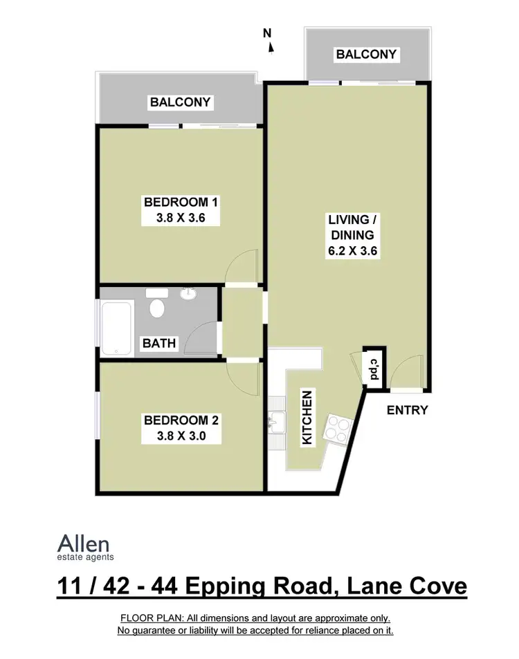 Floorplan of Homely apartment listing, 11/42-44 Epping Road, Lane Cove NSW 2066