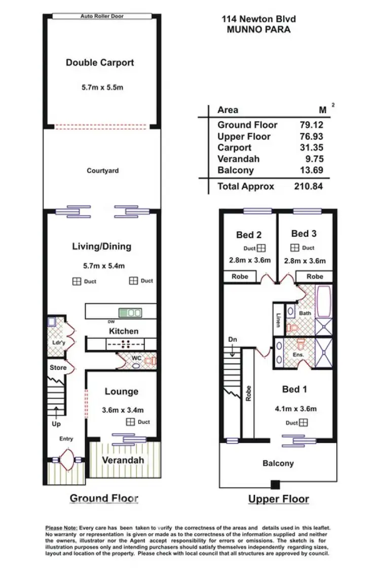 Floorplan of Homely townhouse listing, 114 Newton Boulevard, Munno Para SA 5115