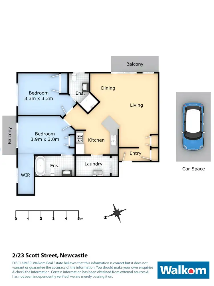 Floorplan of Homely apartment listing, 2/23 Scott Street, Newcastle East NSW 2300