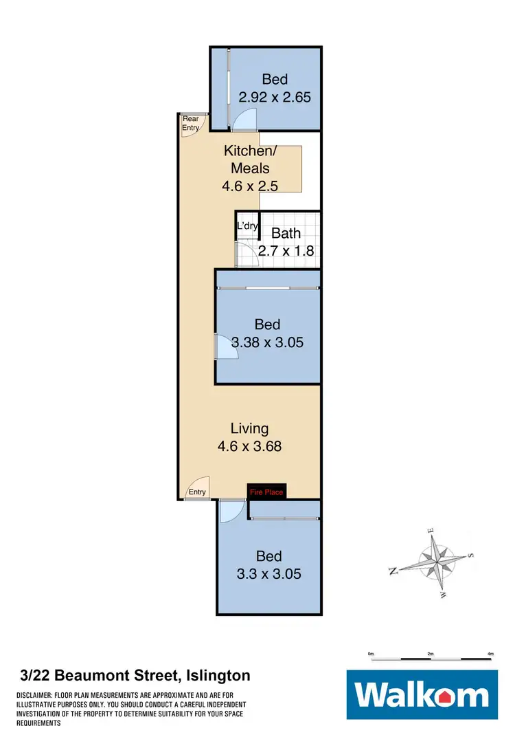 Floorplan of Homely apartment listing, 3/22 Beaumont Street, Islington NSW 2296