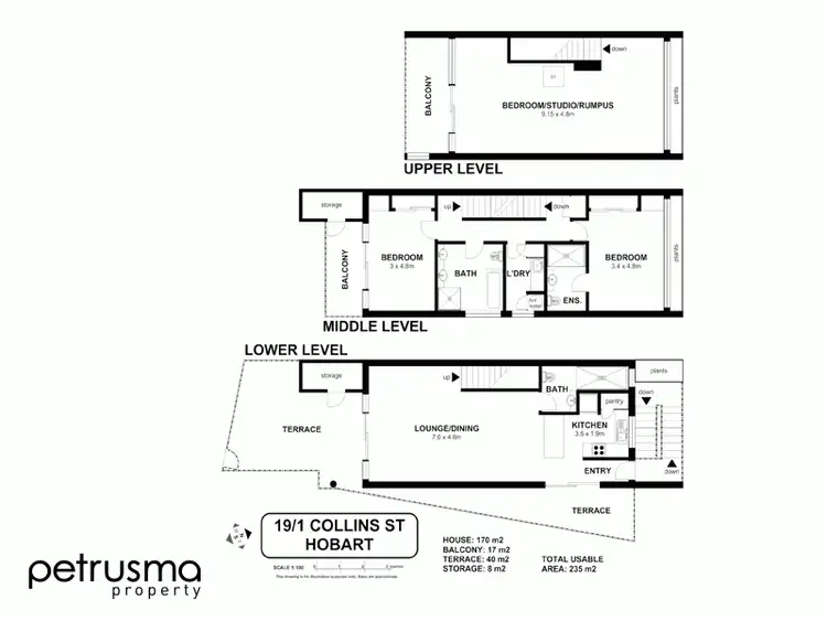 Floorplan of Homely townhouse listing, 19/1 Collins Street, Hobart TAS 7000