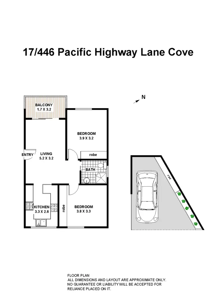 Floorplan of Homely apartment listing, 17/446 Pacific Highway, Lane Cove NSW 2066