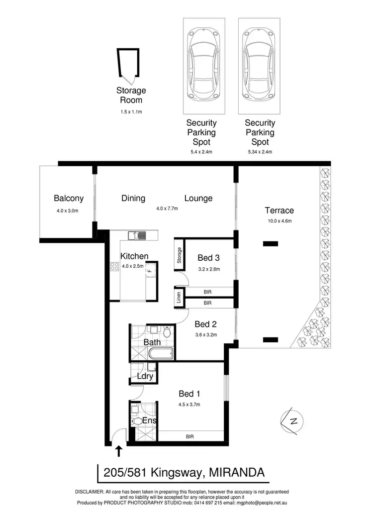 Floorplan of Homely unit listing, 205/581-587 Kingsway, Miranda NSW 2228