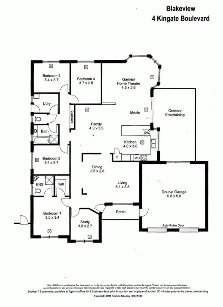 Floorplan of Homely house listing, 4 Kingate Boulevard, Blakeview SA 5114