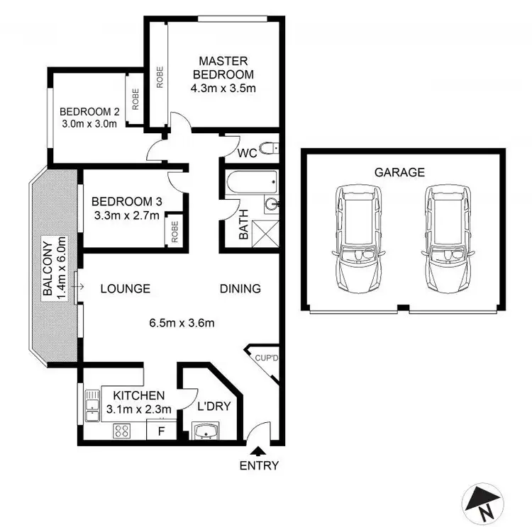 Floorplan of Homely apartment listing, 38/491 President Avenue, Sutherland NSW 2232