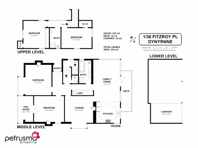 Floorplan of Homely house listing, 1/36 Fitzroy Place, Dynnyrne TAS 7005