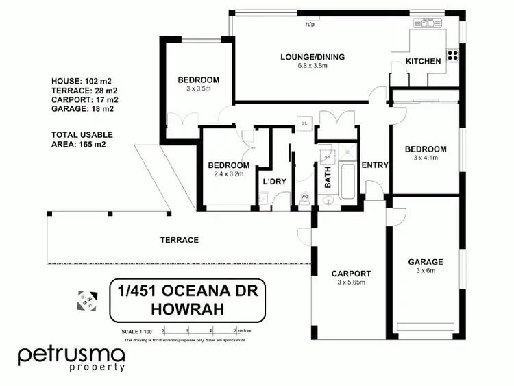 Floorplan of Homely house listing, 1/451 Oceana Drive, Howrah TAS 7018