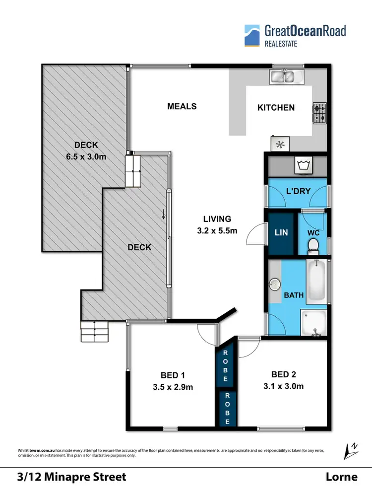 Floorplan of Homely townhouse listing, 3/12 Minapre Street, Lorne VIC 3232