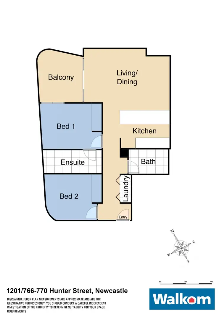 Floorplan of Homely apartment listing, 1201/766-770 Hunter Street, Newcastle West NSW 2302