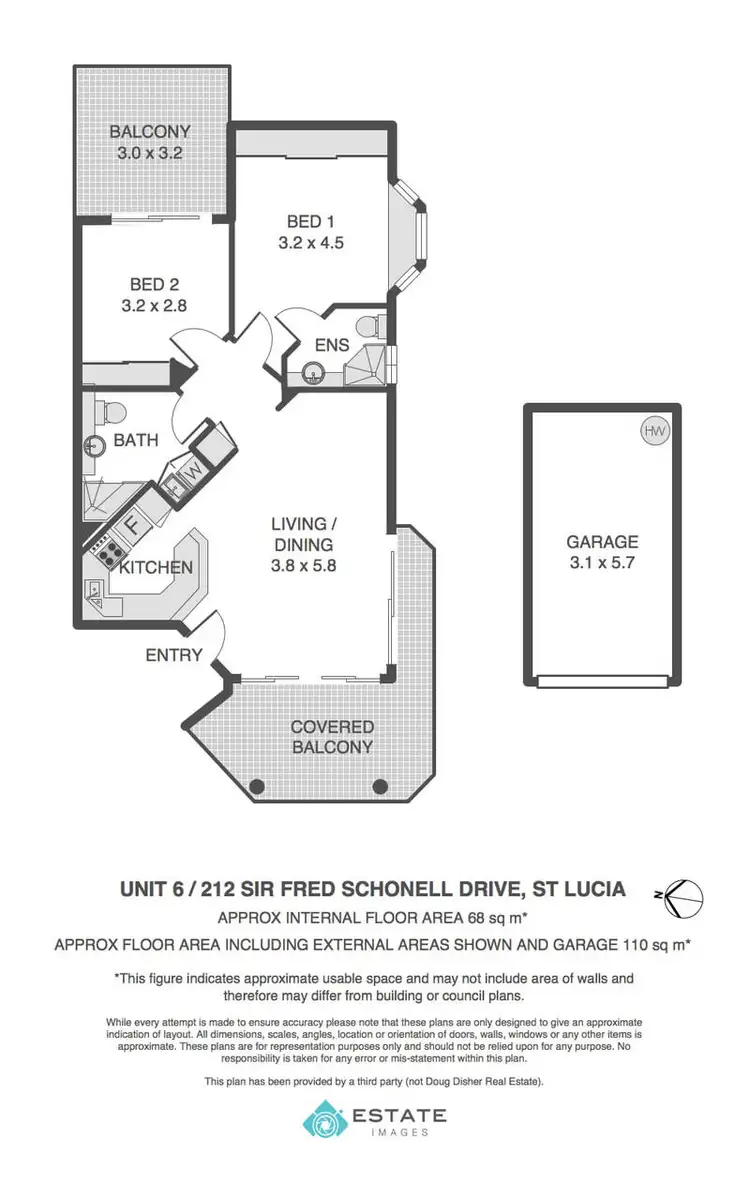 Floorplan of Homely unit listing, 6/214 Sir Fred Schonell Drive, St Lucia QLD 4067