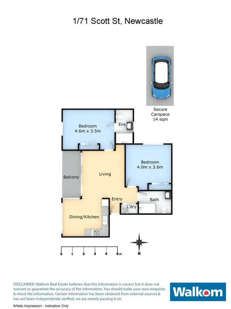 Floorplan of Homely apartment listing, 1/71 Scott Street, Newcastle NSW 2300