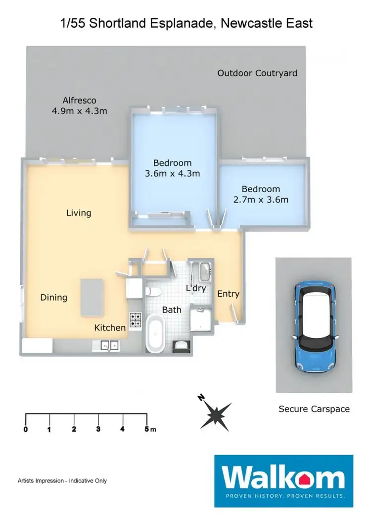 Floorplan of Homely apartment listing, 1/55 Shortland Esp, Newcastle East NSW 2300