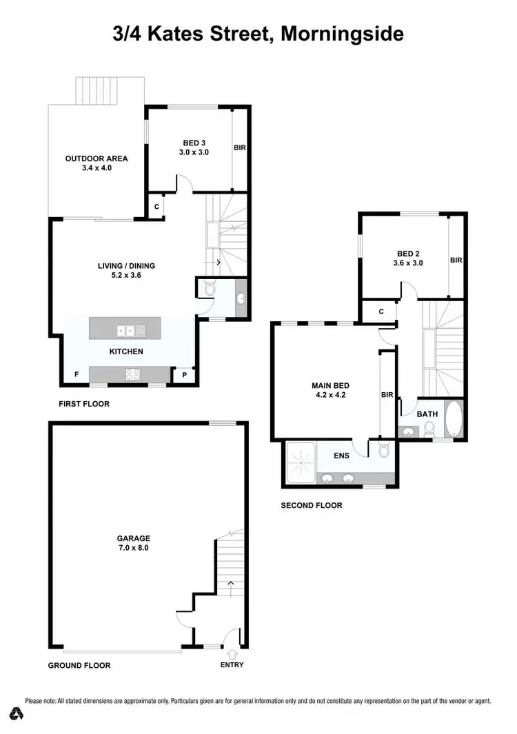 Floorplan of Homely townhouse listing, 3/4 Kates Street, Morningside QLD 4170