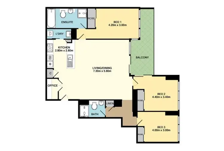 Floorplan of Homely apartment listing, 5508/2 Como Crescent, Southport QLD 4215