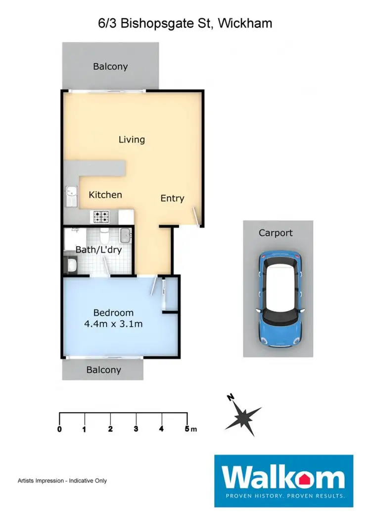 Floorplan of Homely unit listing, 6/3 Bishopsgate, Wickham NSW 2293