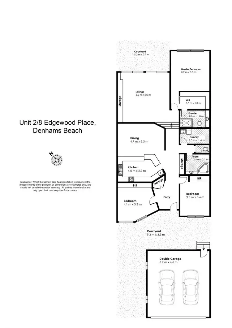 Floorplan of Homely townhouse listing, 2/8 Edgewood Place, Denhams Beach NSW 2536