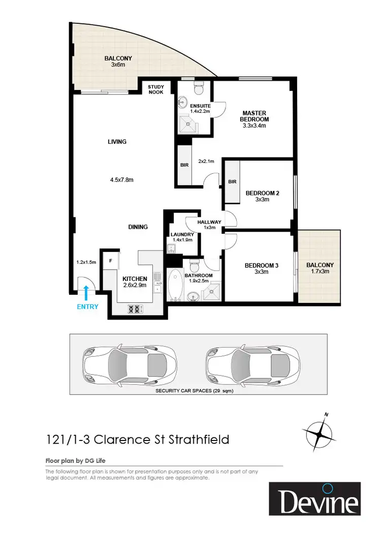 Floorplan of Homely apartment listing, 121/1-3 Clarence Street, Strathfield NSW 2135