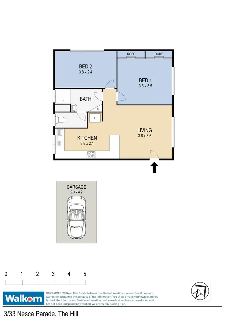 Floorplan of Homely unit listing, 3/33 Nesca Parade, The Hill NSW 2300