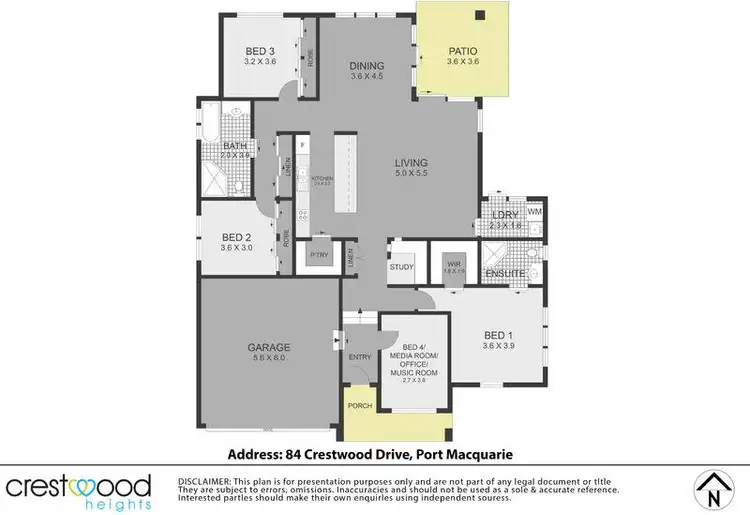 Floorplan of Homely house listing, 84 Crestwood Drive, Port Macquarie NSW 2444