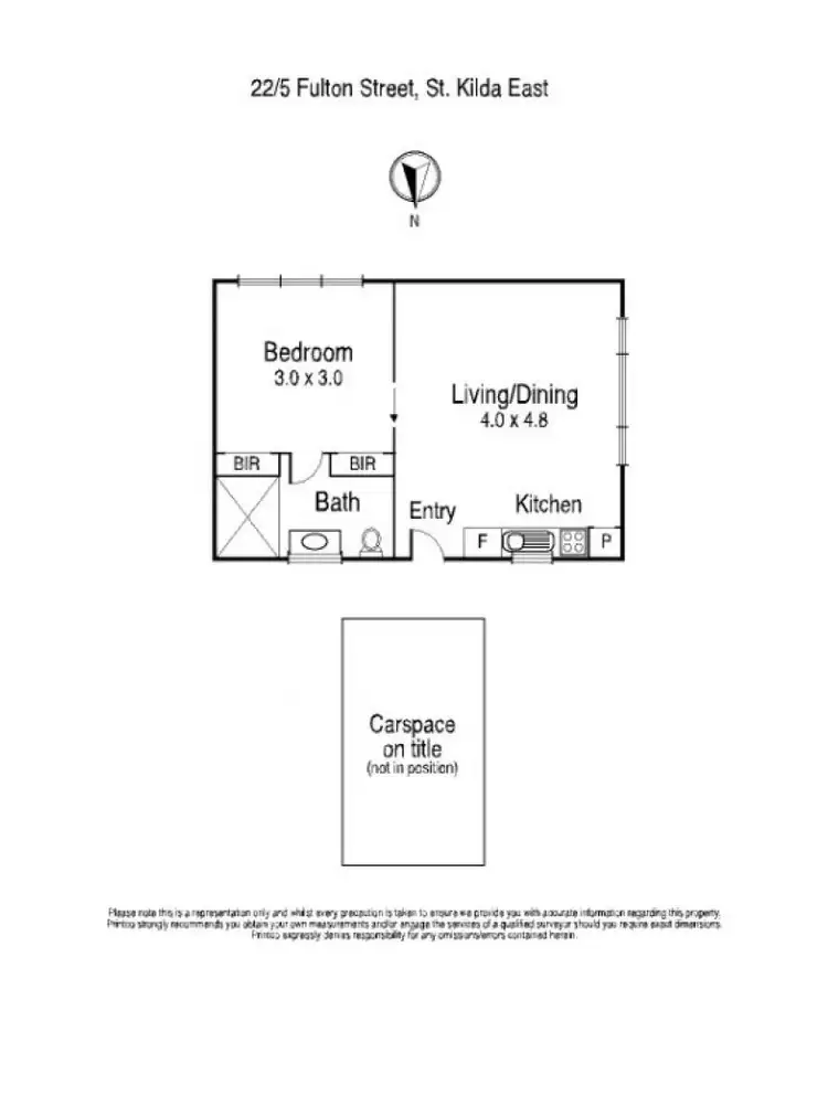 Floorplan of Homely unit listing, 22/5 Fulton St, St Kilda East VIC 3183