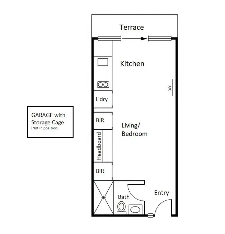 Floorplan of Homely studio listing, 1106/32 Bray Street, South Yarra VIC 3141
