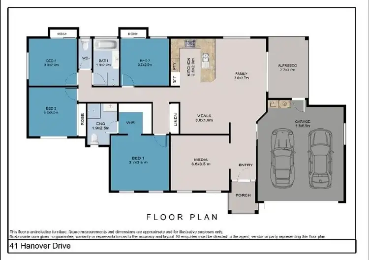 Floorplan of Homely house listing, 41 Hanover Drive, Pimpama QLD 4209