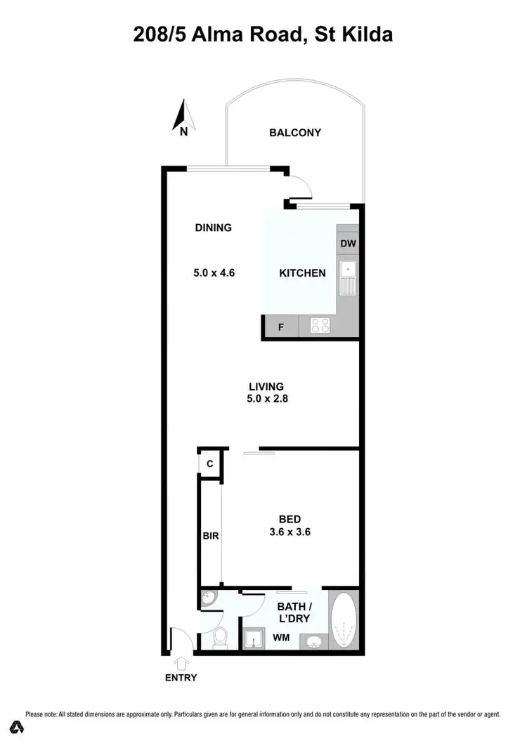 Floorplan of Homely apartment listing, 208/5 Alma Road, St Kilda VIC 3182