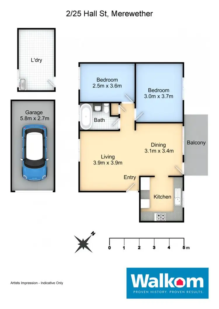 Floorplan of Homely unit listing, 2/25 Hall Street, Merewether NSW 2291