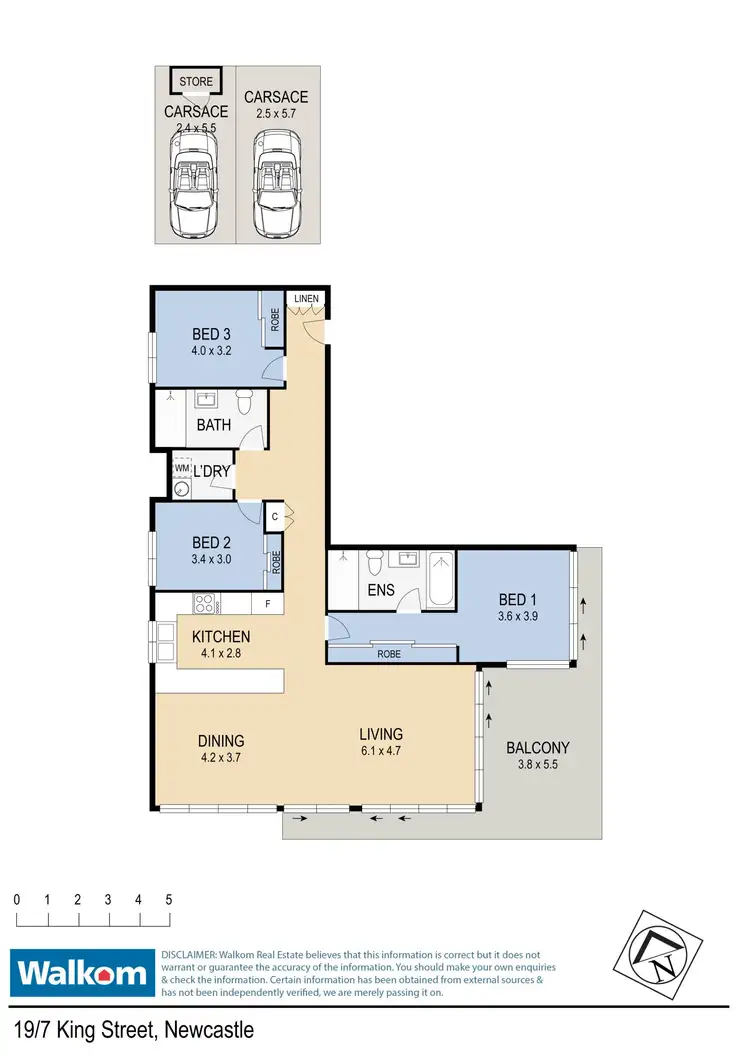 Floorplan of Homely apartment listing, 19/7 King Street, Newcastle NSW 2300