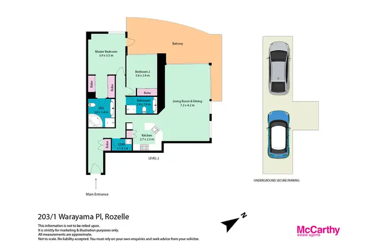 Floorplan of Homely apartment listing, 203/1 Warayama Place, Rozelle NSW 2039