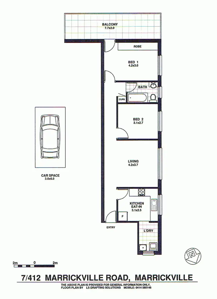 Floorplan of Homely apartment listing, 7/412 Marrickville Road, Marrickville NSW 2204