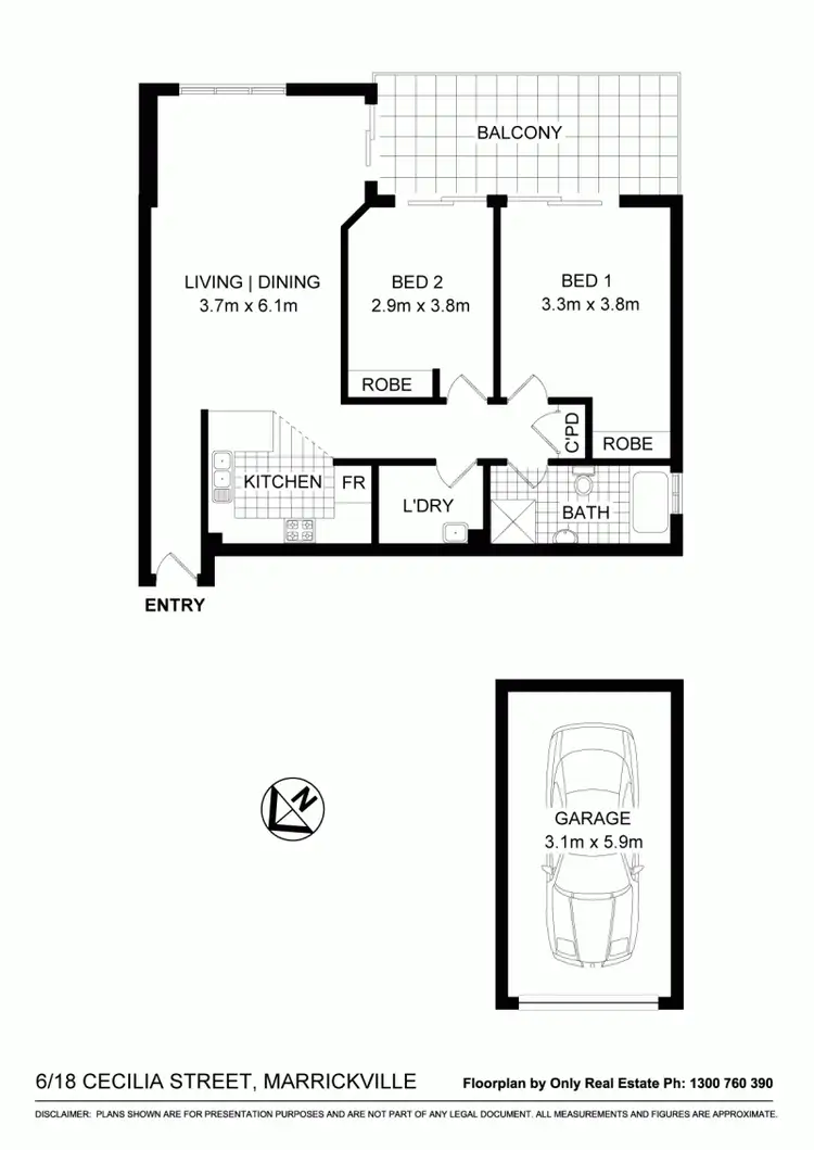 Floorplan of Homely apartment listing, 6/18 Cecilia Street, Marrickville NSW 2204