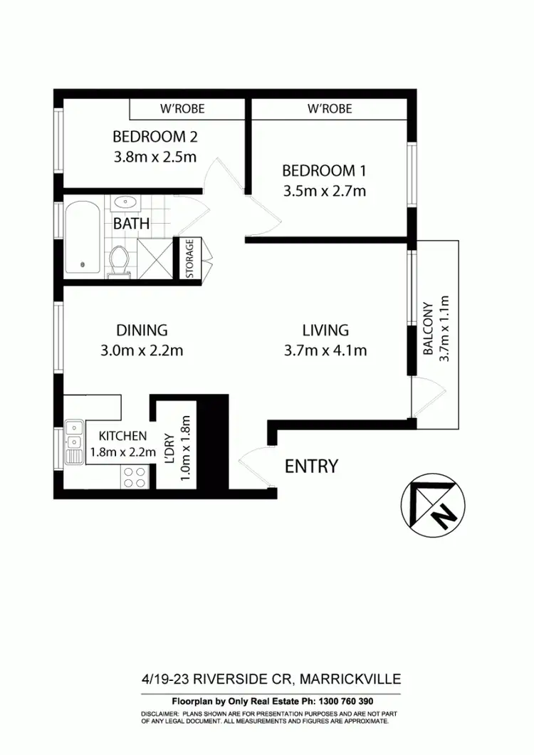 Floorplan of Homely apartment listing, 4/19-23B Riverside Cres, Marrickville NSW 2204