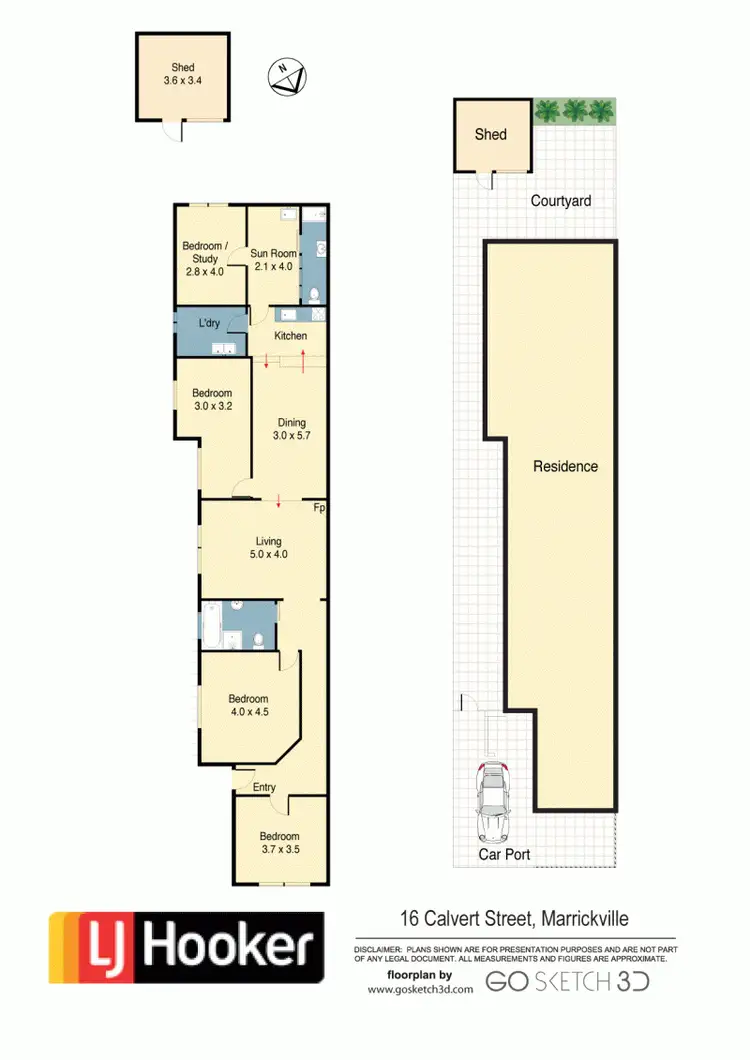 Floorplan of Homely house listing, 16 Calvert St, Marrickville NSW 2204