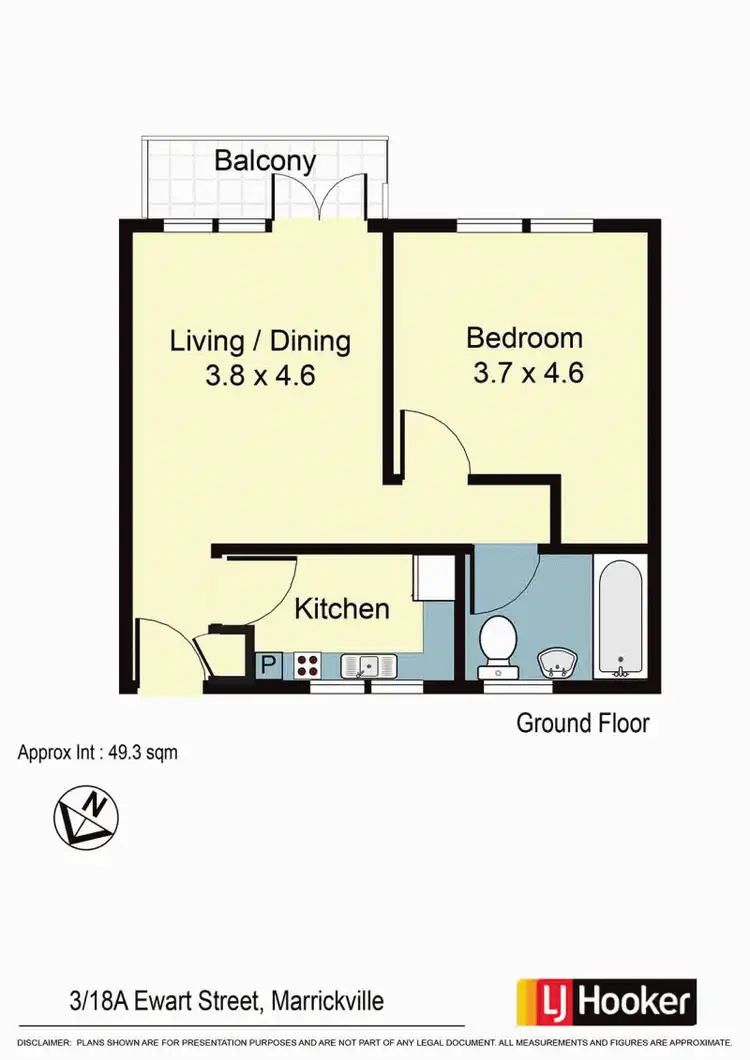 Floorplan of Homely apartment listing, 3/18A Ewart Street, Marrickville NSW 2204
