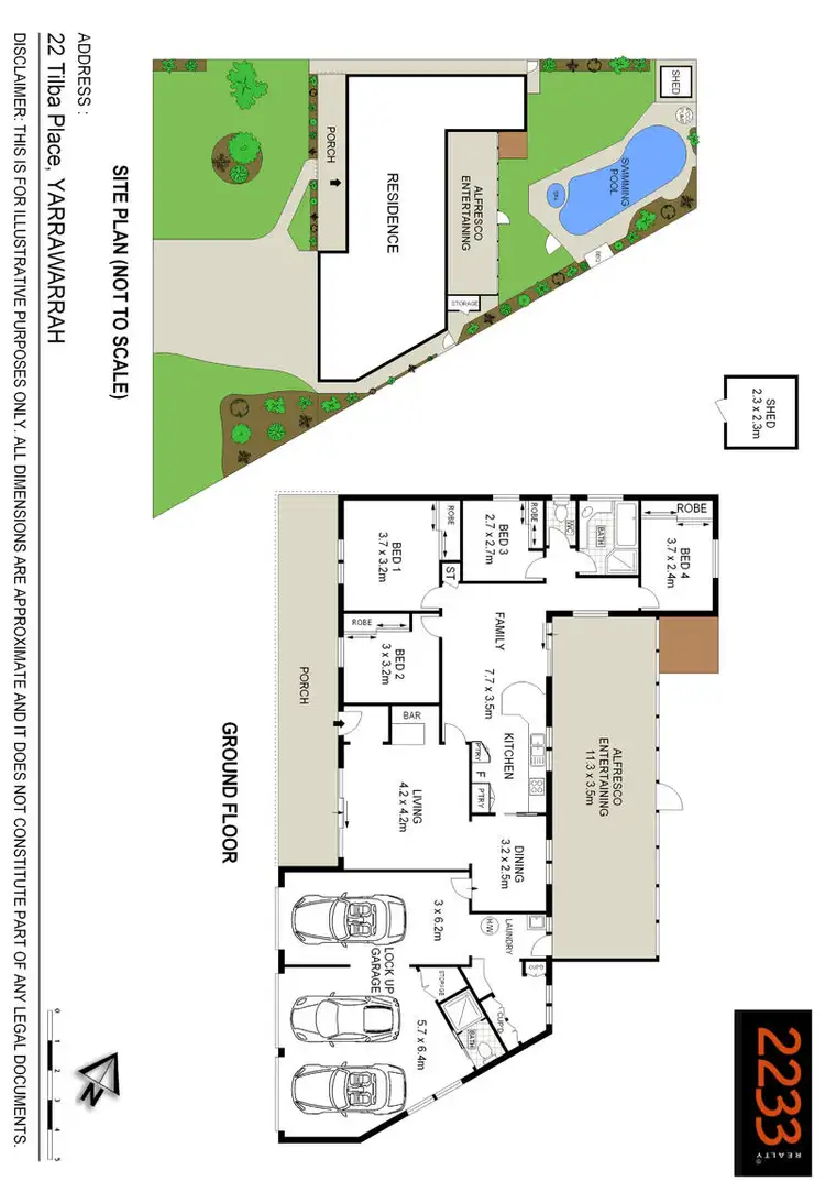 Floorplan of Homely house listing, 22 Tilba Place, Yarrawarrah NSW 2233