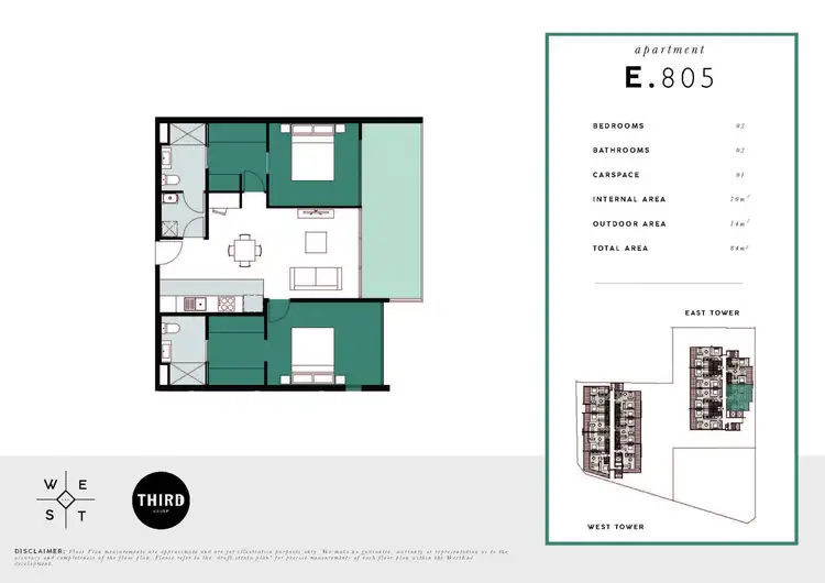 Floorplan of Homely apartment listing, E805/3-13 Charles Street, Wickham NSW 2293