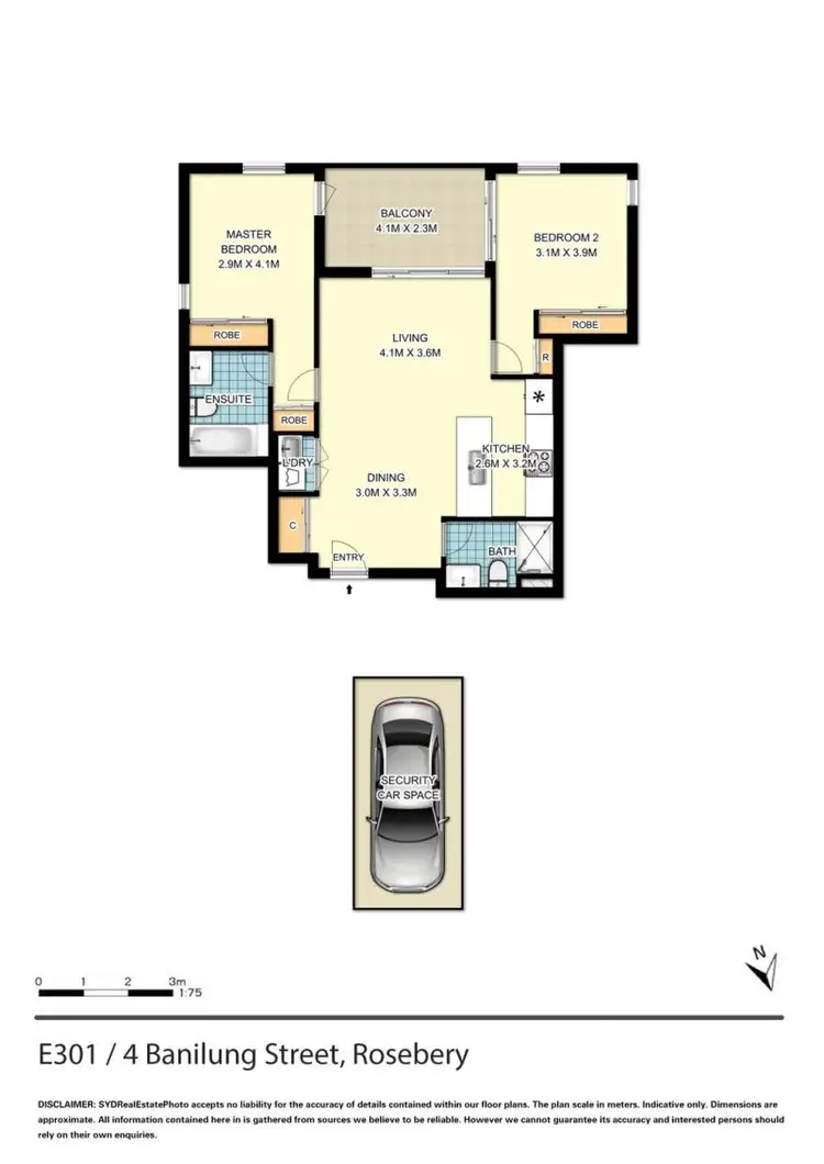 Floorplan of Homely apartment listing, Level 3/4 Banilung Street, Rosebery NSW 2018