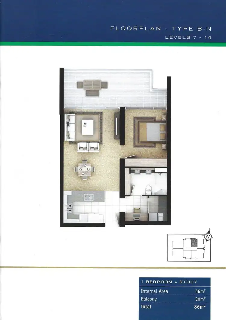 Floorplan of Homely apartment listing, 1308/34 Scarborough Street, Southport QLD 4215