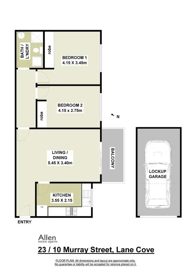Floorplan of Homely apartment listing, 23/10 Murray Street, Lane Cove NSW 2066