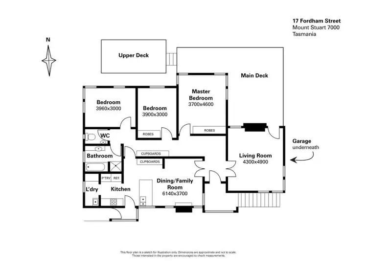 Floorplan of Homely house listing, 17 Fordham St, Mount Stuart TAS 7000