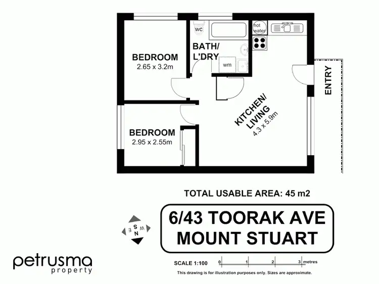 Floorplan of Homely apartment listing, 6/43 Toorak Avenue, Mount Stuart TAS 7000