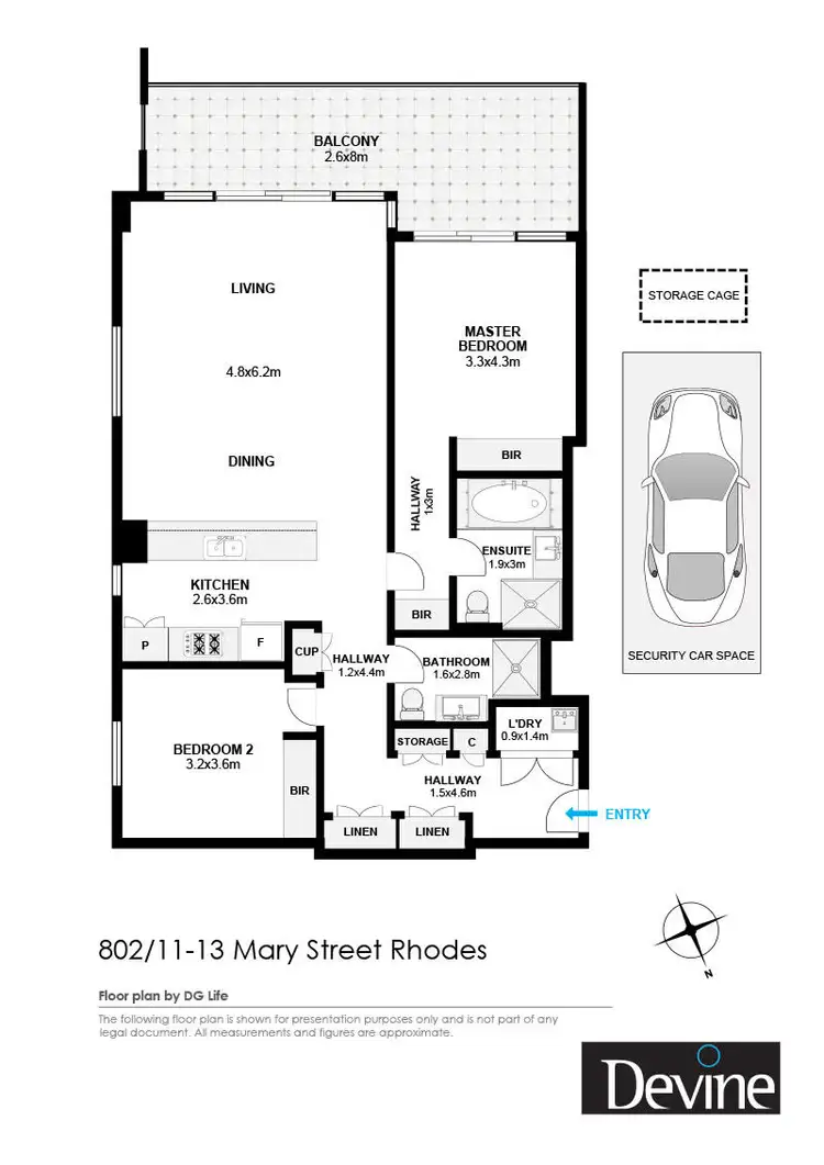 Floorplan of Homely apartment listing, 802/11-13 Mary Street, Rhodes NSW 2138