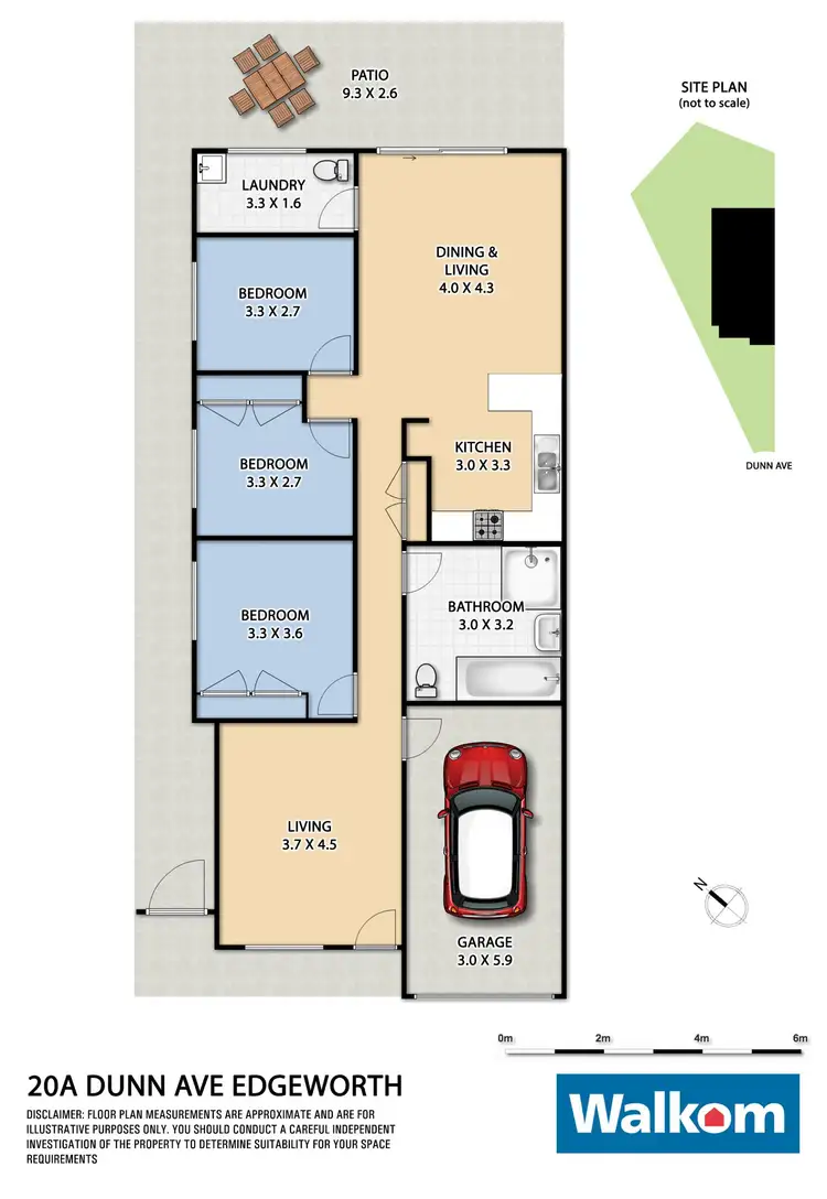 Floorplan of Homely semi-detached listing, 20A Dunn Avenue, Edgeworth NSW 2285