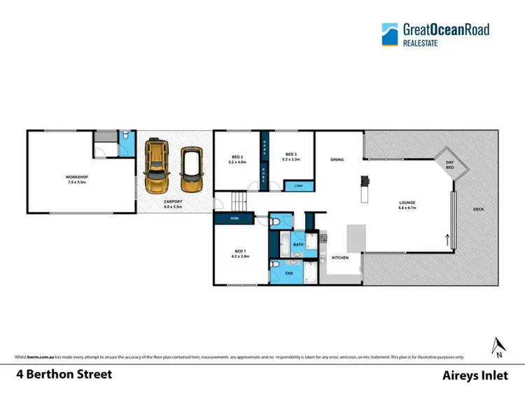 Floorplan of Homely house listing, 4 Berthon Street, Aireys Inlet VIC 3231