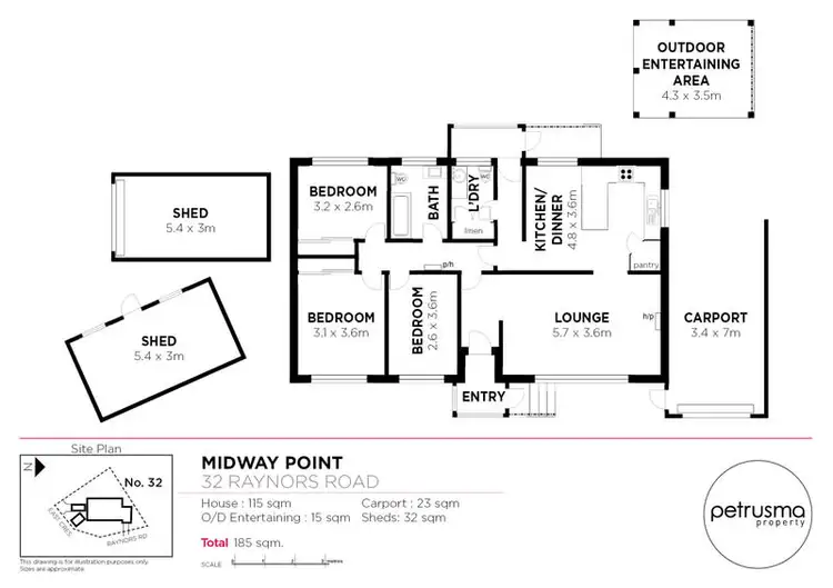 Floorplan of Homely house listing, 32 Raynors Road, Midway Point TAS 7171