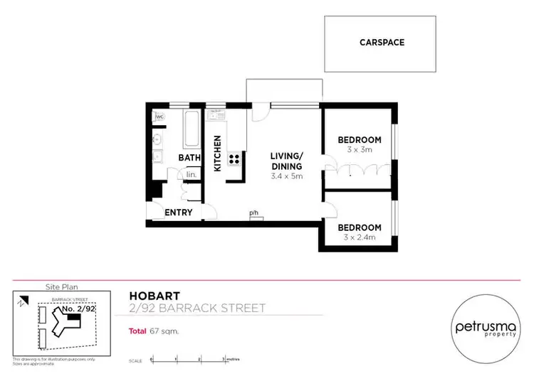 Floorplan of Homely unit listing, 2/92 Barrack Street, Hobart TAS 7000
