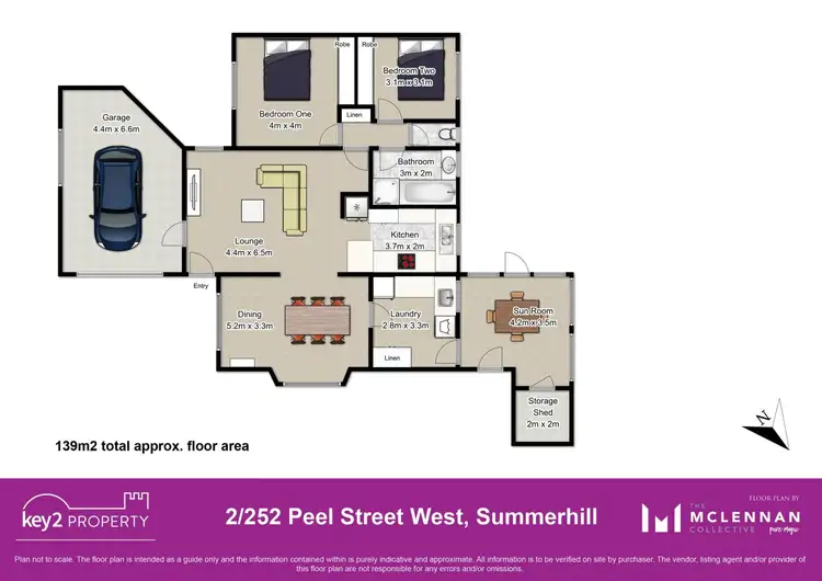Floorplan of Homely unit listing, 2/252 Peel Street, Summerhill TAS 7250