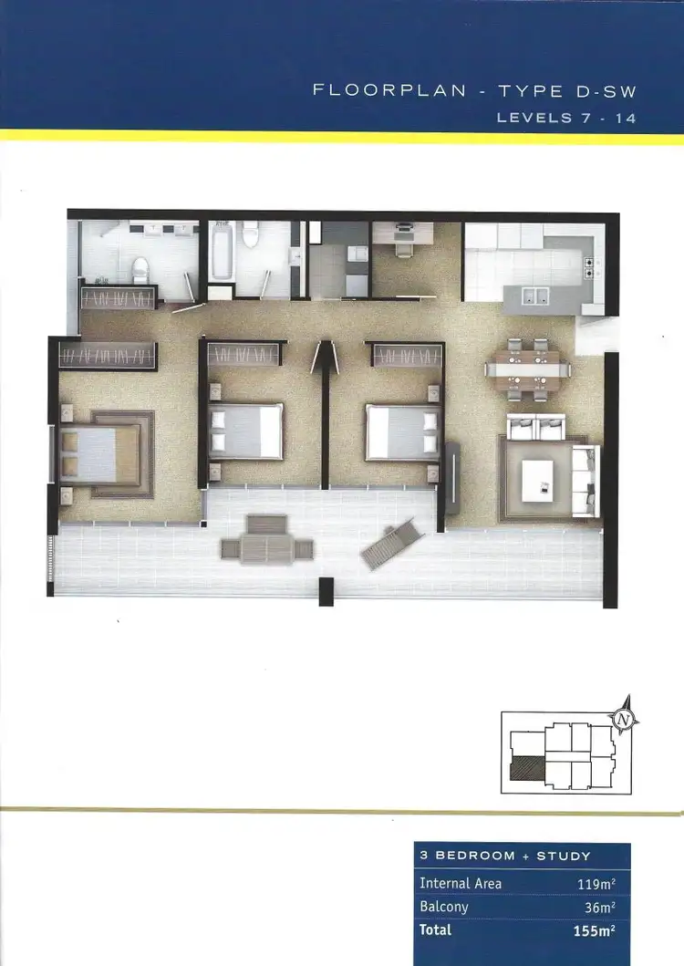 Floorplan of Homely apartment listing, 803/34 Scarborough Street, Southport QLD 4215