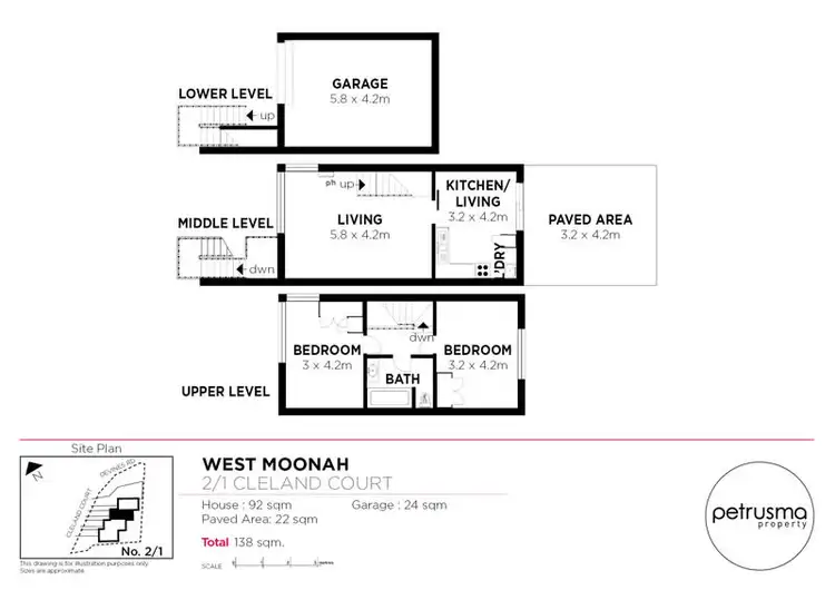 Floorplan of Homely unit listing, 2/1 Cleland Court, West Moonah TAS 7009